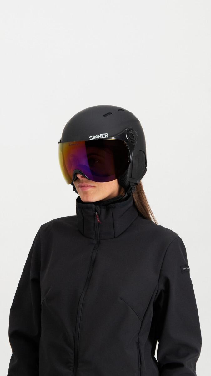 Sinner Typhoon - Zwarte skihelm met geïntegreerd vizier - M 4/6