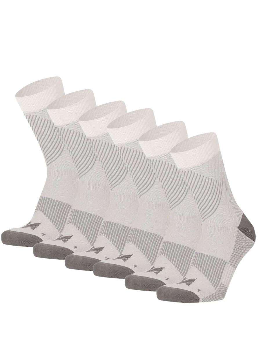 Chaussettes de compression pour la course, lot de 6, multicolores blanches