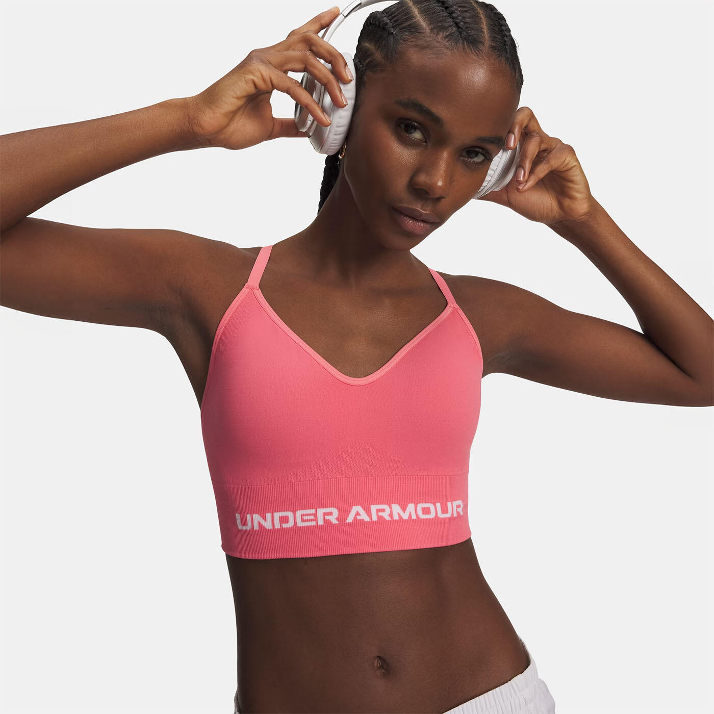 Under Armour - Brassière De Sport Rose Doux À Maintien Léger Ua Vanish Seamless Pour Femme - Brassière - Rose - Decathlon