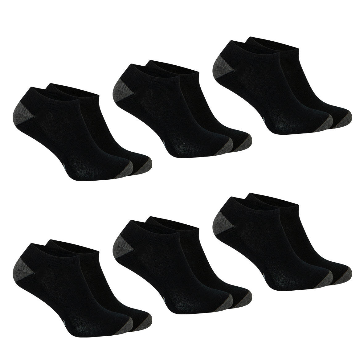 Athena - Lot De 6 Paires De Socquettes Homme Ecopack Sport - Chaussettes - Noir - 43/46 - Decathlon