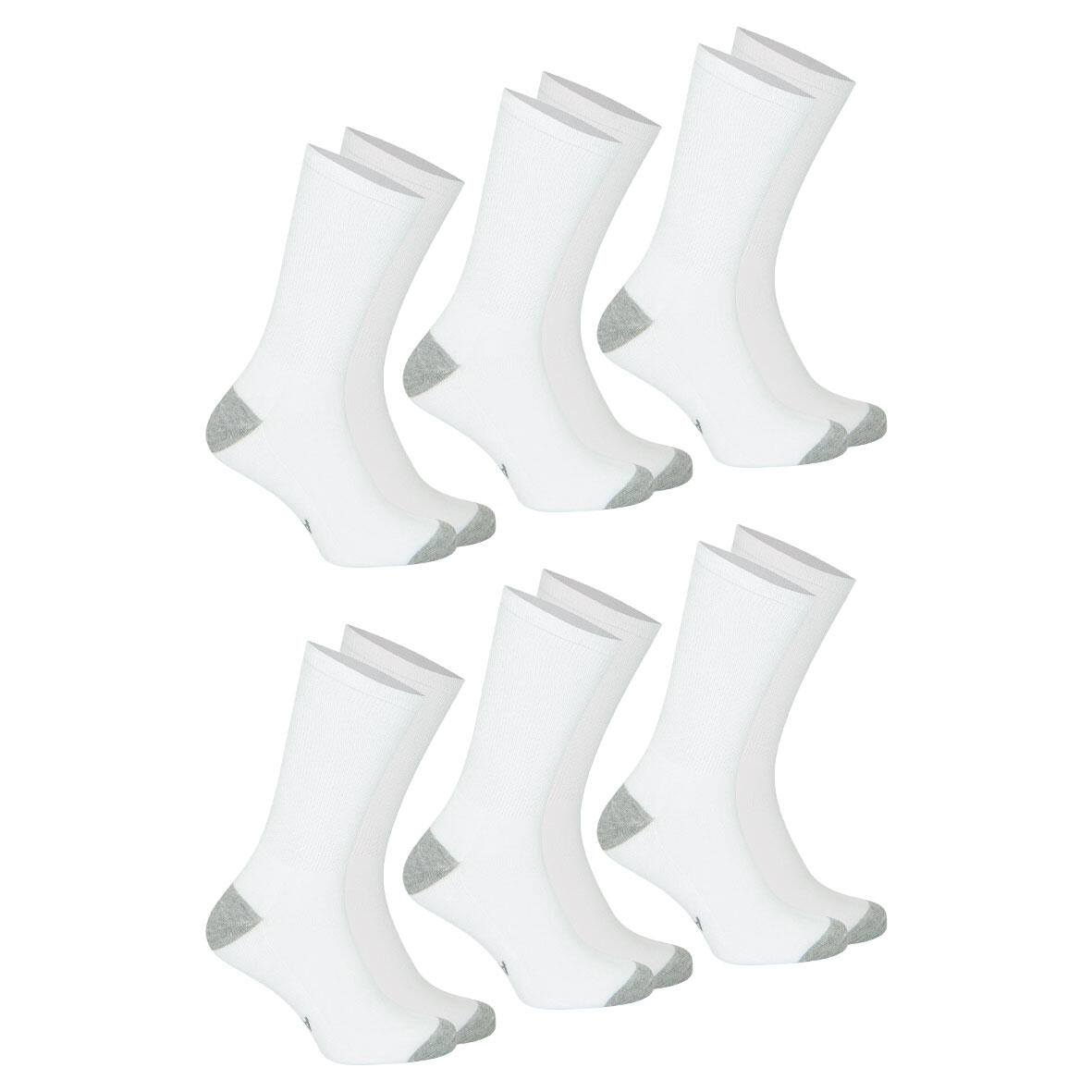 Athena - Lot De 6 Mi-chaussettes Homme Ecopack Sport - Chaussettes - Blanc - 43/46 - Decathlon