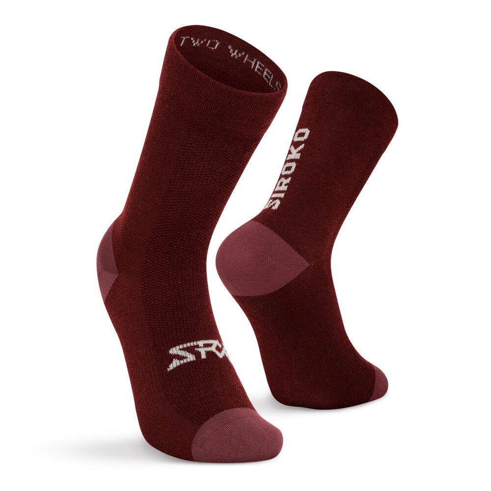 Chaussettes vélo avec laine mérinos Cyclisme Homme et Femme SRX Aravis Rouge 2/7