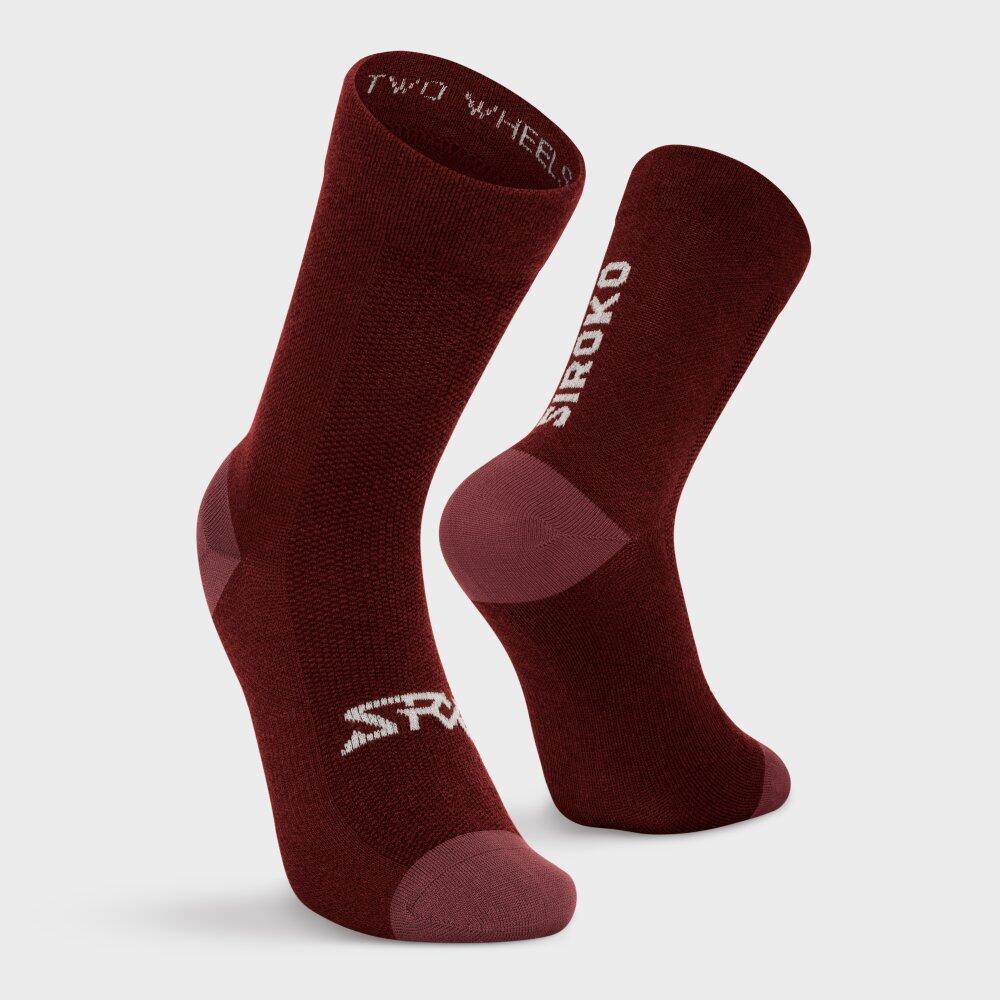 Chaussettes vélo avec laine mérinos Cyclisme Homme et Femme SRX Aravis Rouge 6/7
