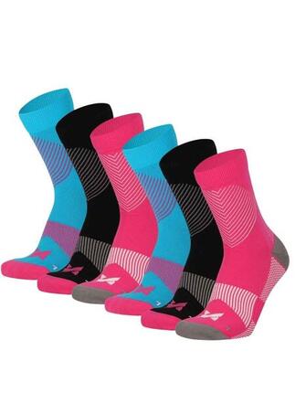 Chaussettes de compression pour la course, lot de 6, multicolores roses