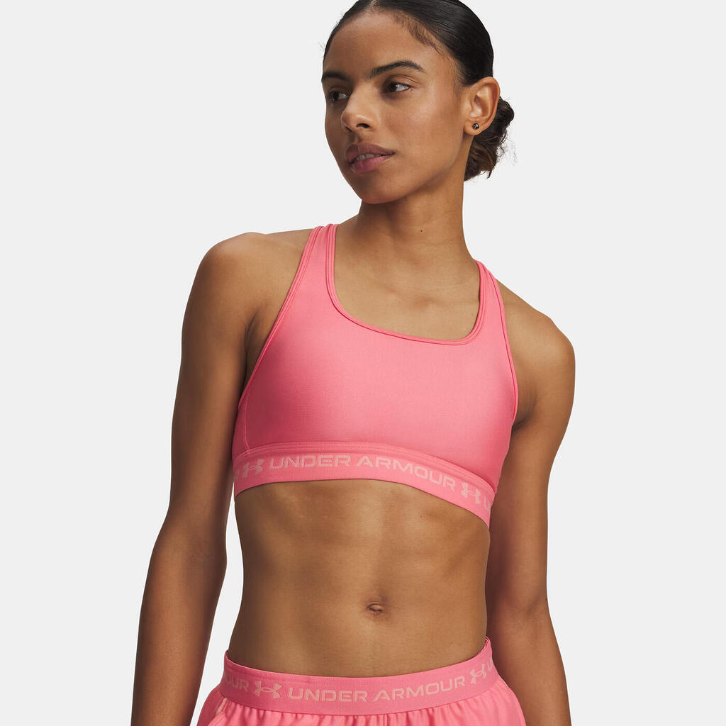 Under Armour® crossback medium support sports bra Soft Pink