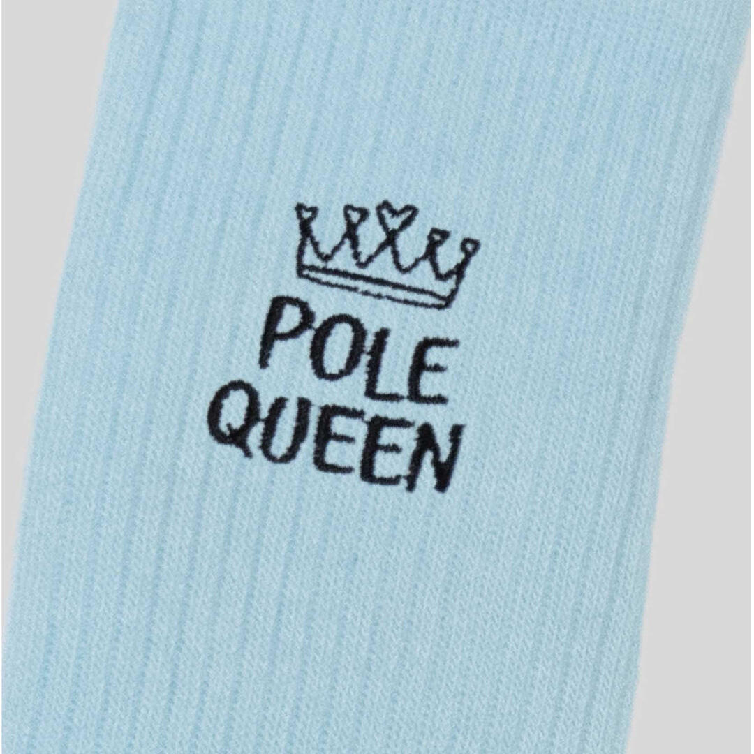 Calze sportive donna cotone scritta pole queen allenamento tempo libero Azzurro 4/5