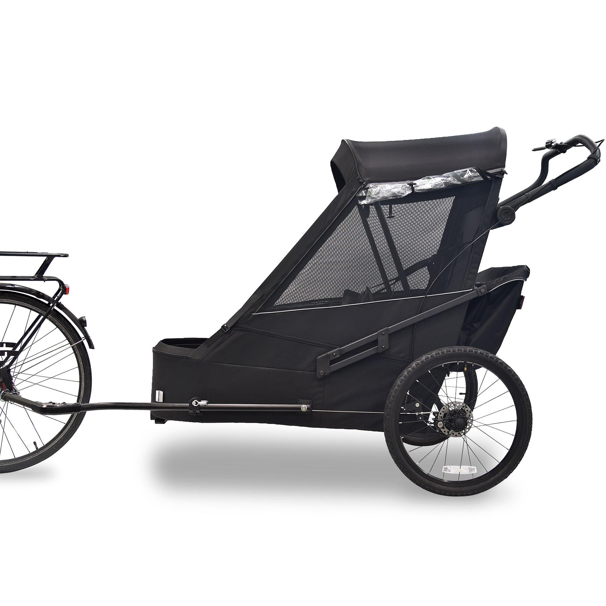 Wike - Remorque Vélo Wike Xl Pour Besoins Spéciaux - Comprend Poussette/kit De Jogging - Remorque À Vélo - Noir - Decathlon