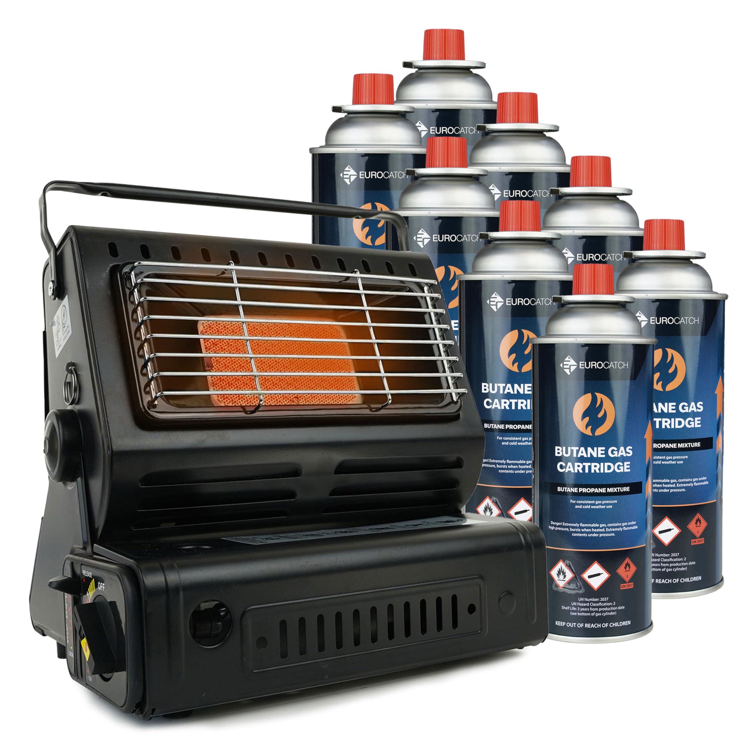 Eurocatch - Chauffage À Gaz De Terrasse - Incl. 8 Cartouches - Radiateur Portable - Réchaud - Noir - No Size - Decathlon
