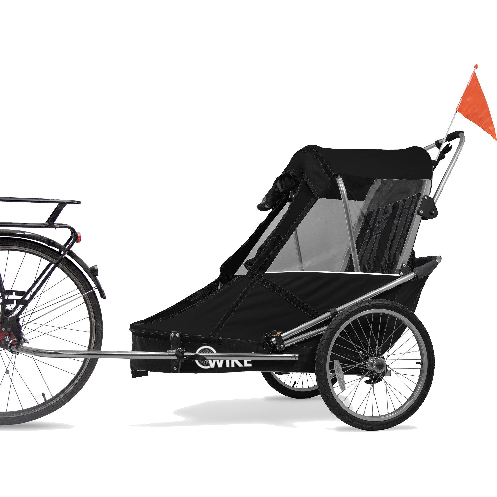 Wike - Remorque Vélo Wike Pour Besoins Spéciaux - Comprend Poussette Et Kit De Jogging - Remorque À Vélo - Noir - Decathlon