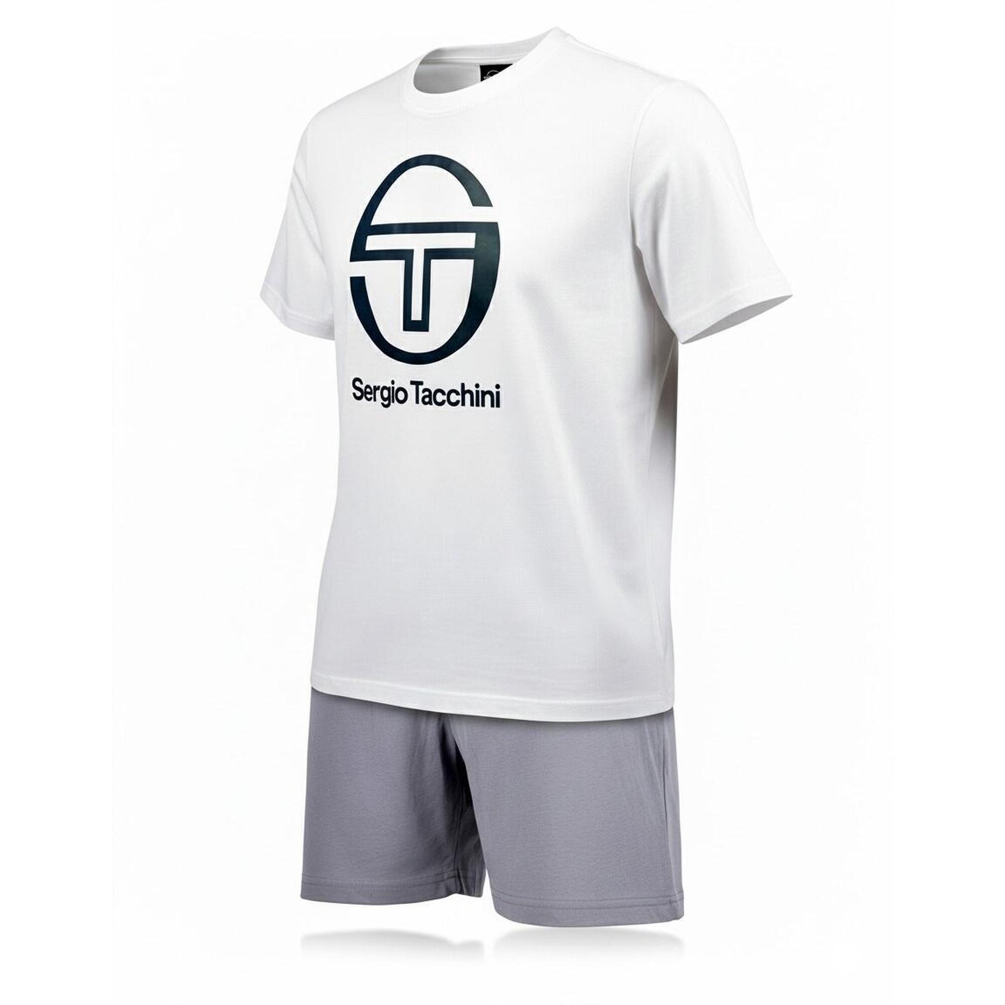 Sergio Tacchini - Pyjama Court Homme Sergio Tacchini - Caleçon - Blanc|bleu - Decathlon