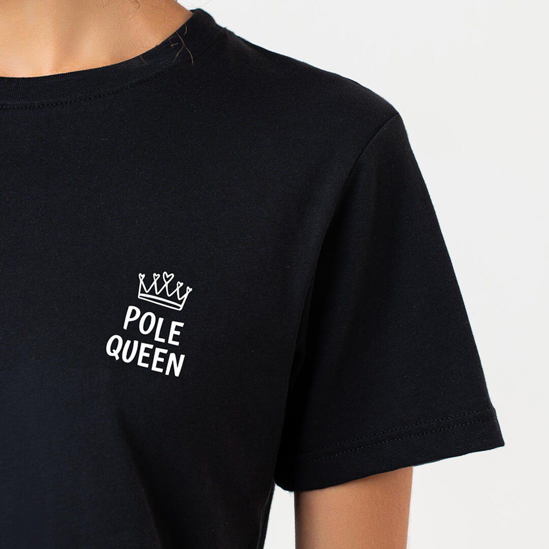T-shirt Crop donna pole queen senza cuciture allenamento e tempo libero Nero 2/4