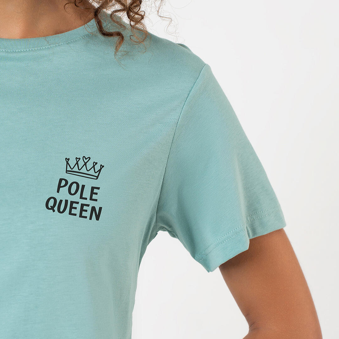 T-shirt Crop donna pole queen senza cuciture allenamento e tempo libero Verde 2/4