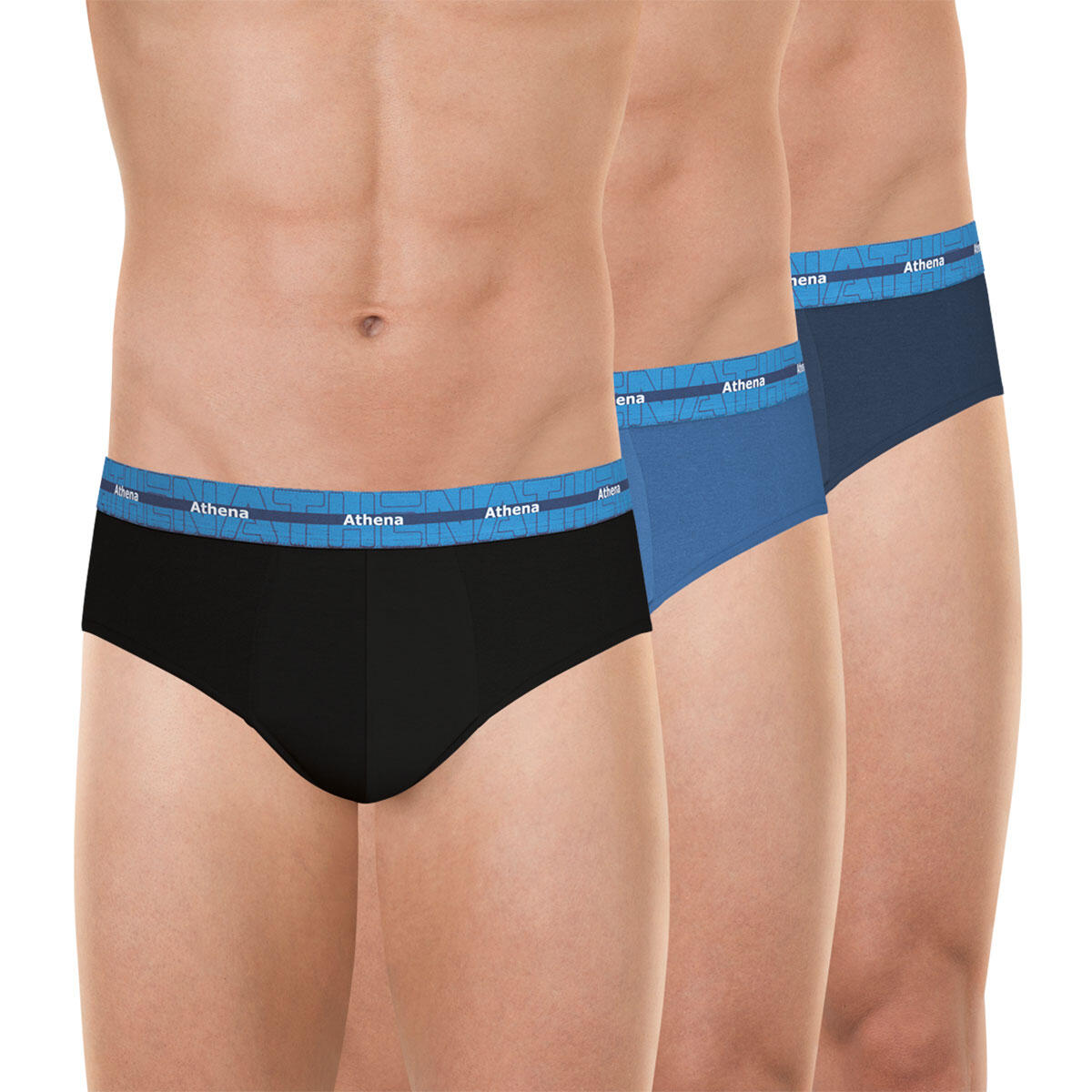 Athena - Lot De 3 Slips Homme 720 Stretch Coton - Culotte Shorty - Multicolore - 52 2xl - Decathlon