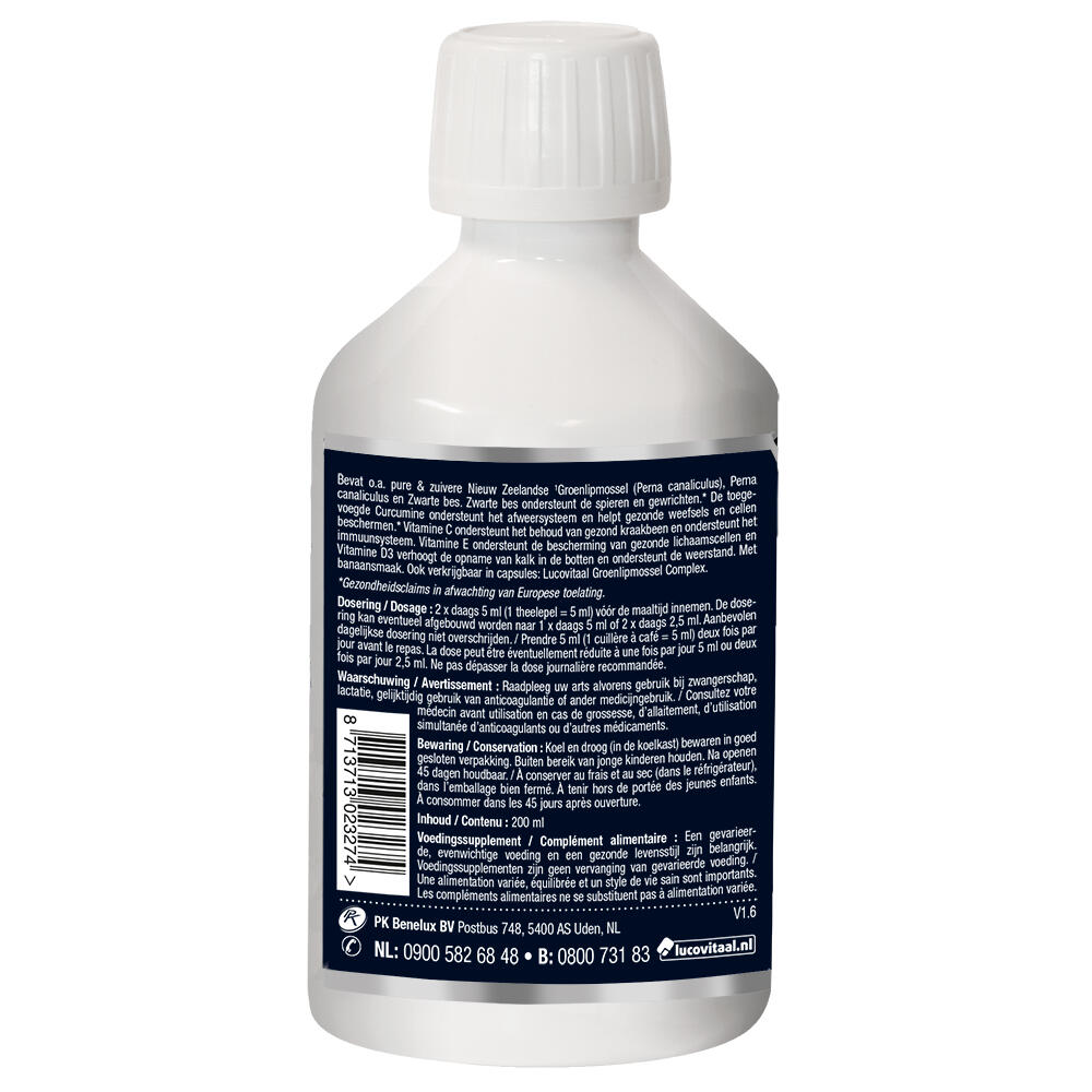 Lucovitaal Groenlipmossel Vloeibaar 200 ml 3/4