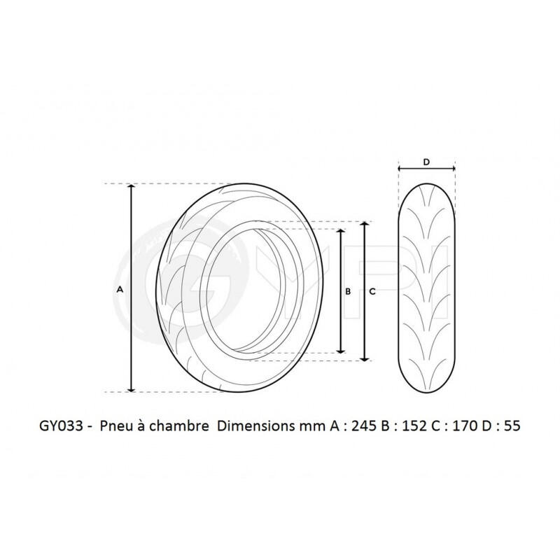 Pneu - 10" *2.125- 6 pouces 152/mm 2/4