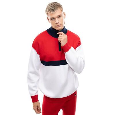 Heren gebreide trui met halve rits sapporo red rood