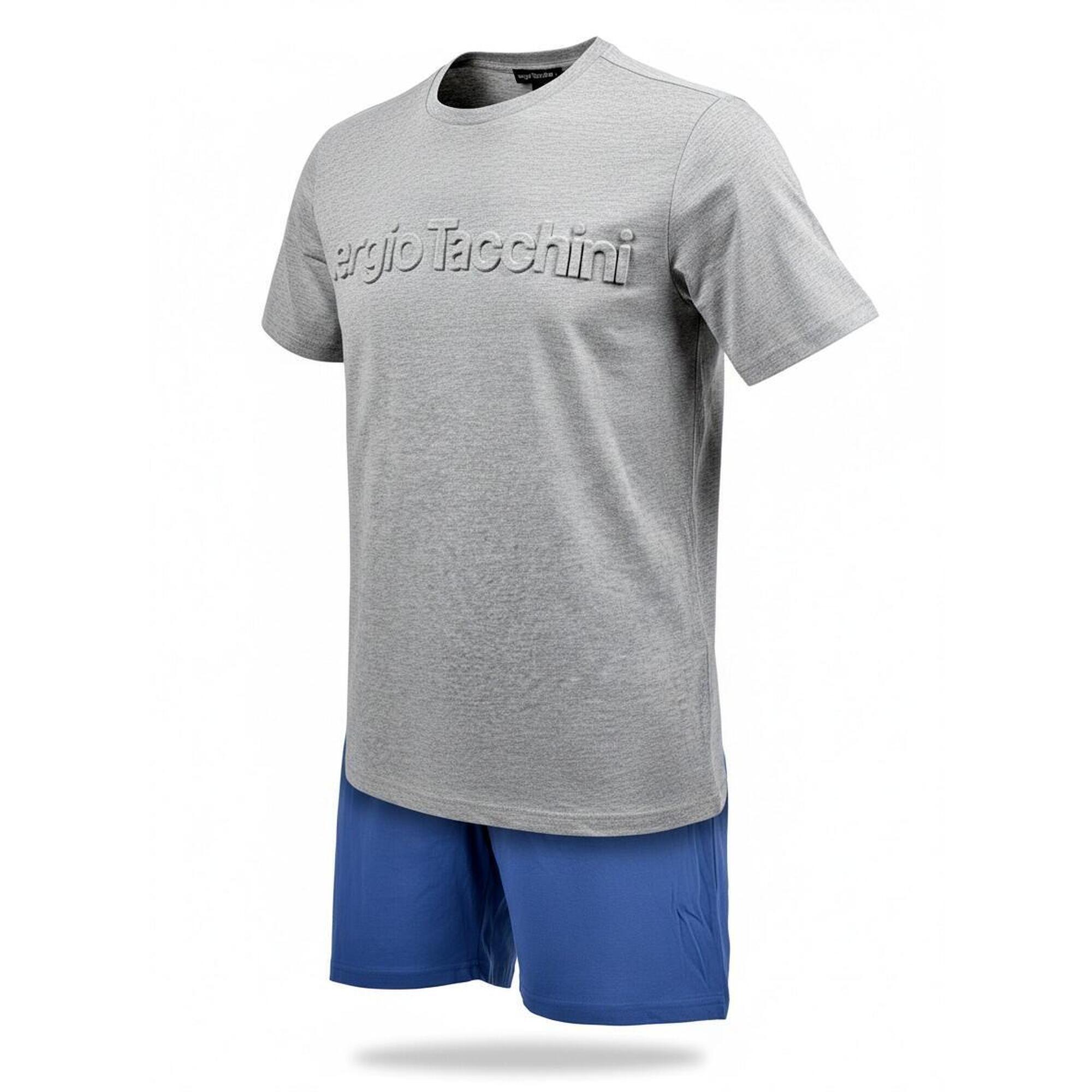 Sergio Tacchini - Pyjama Court Homme Sergio Tacchini - Caleçon - Bleu|gris - Decathlon