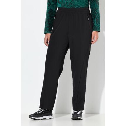 Damskie Spodnie funkcyjne proste nogawki elastyczny pas kieszenie na zamek