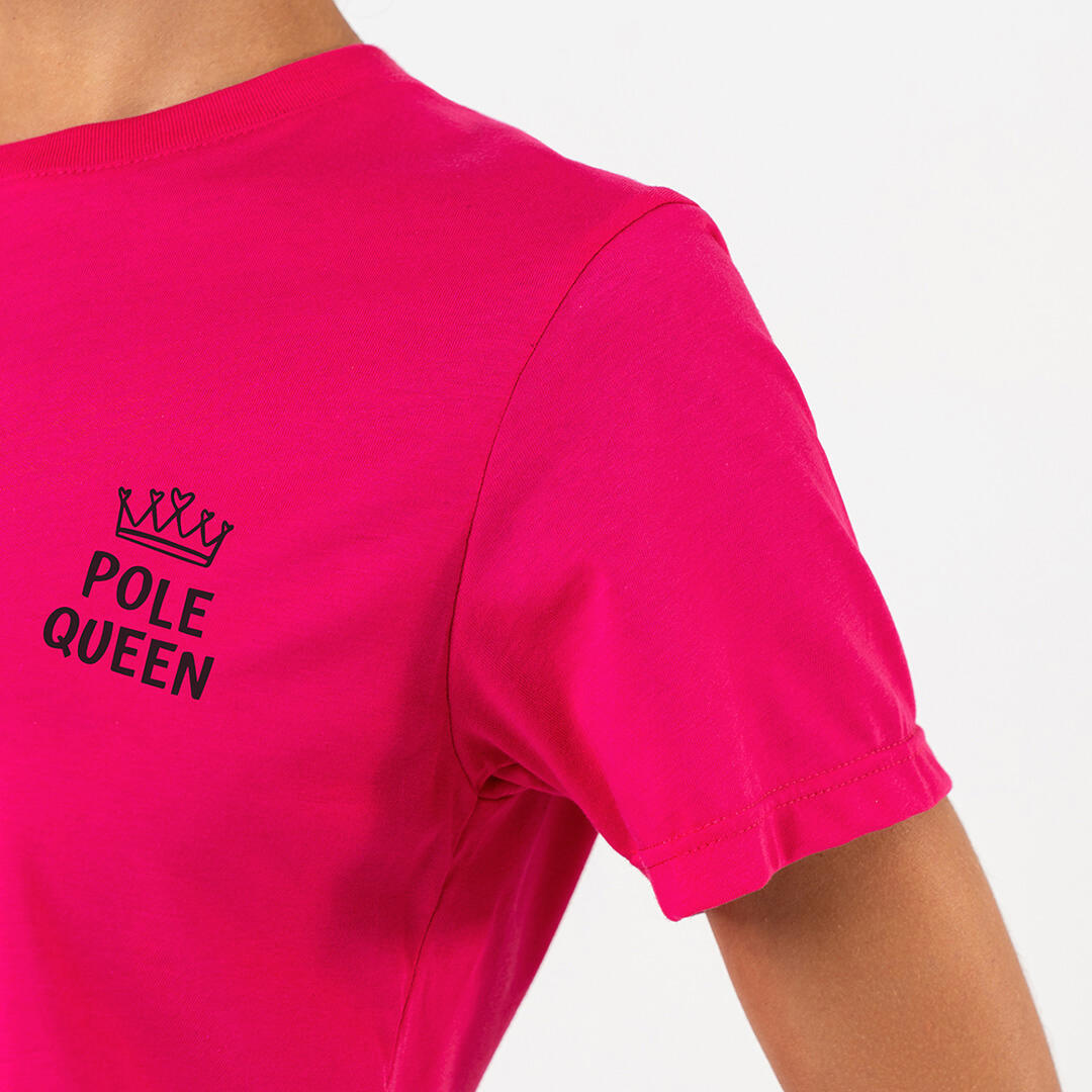 T-shirt Crop donna pole queen senza cuciture allenamento e tempo libero Rosa 2/4