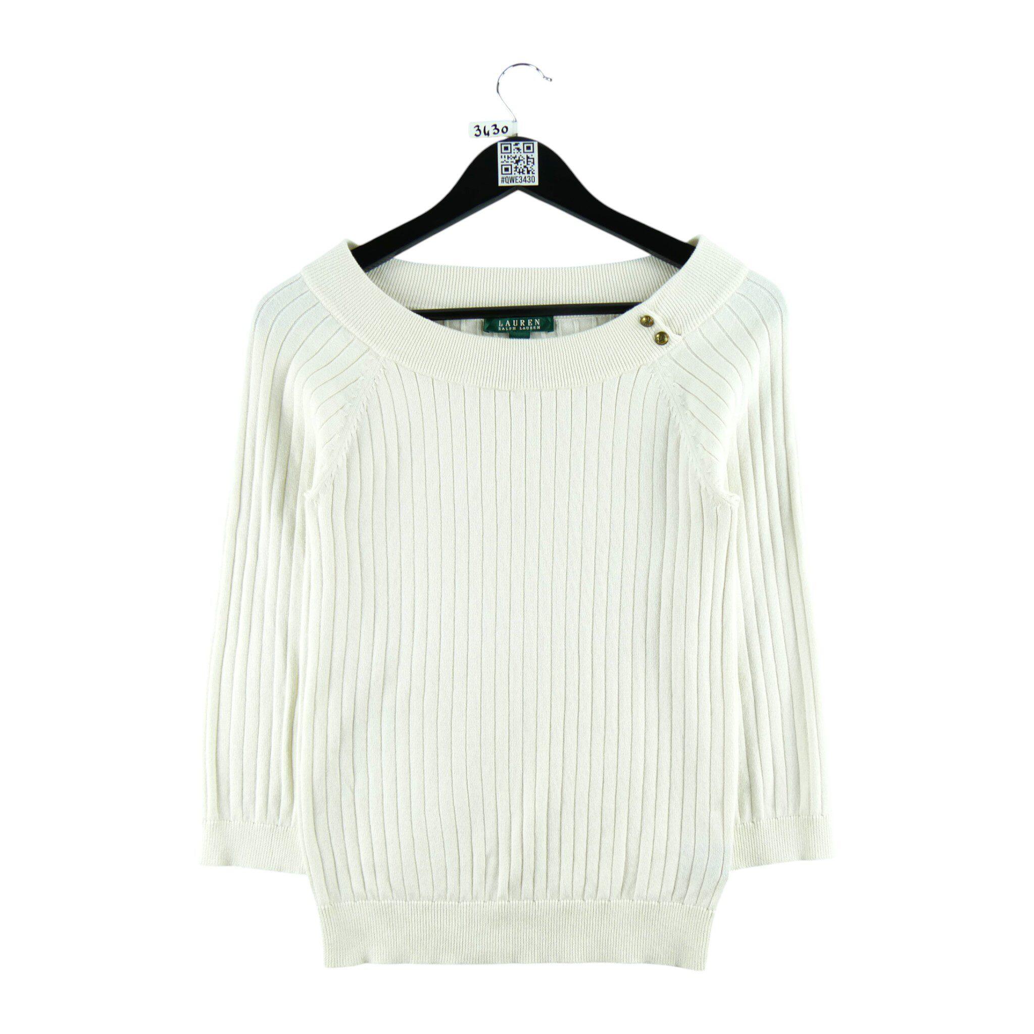 RALPH LAUREN Reconditionné - Pull Femme Blanc - Excellent