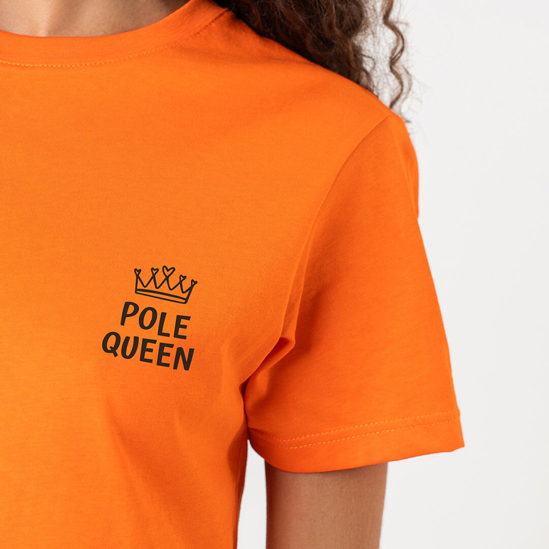 T-shirt Crop donna pole queen senza cuciture allenamento tempo libero Arancione 2/4