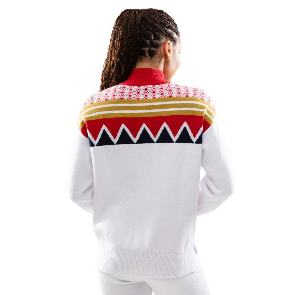 Pull demi-zip en maille femme Sapporo-W White Blanc 2/7