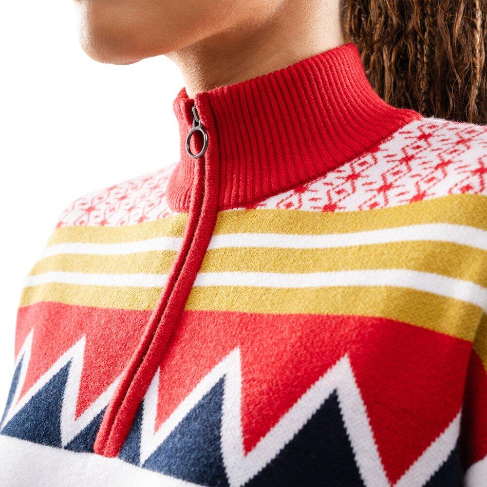 Pull demi-zip en maille femme Sapporo-W White Blanc 5/7