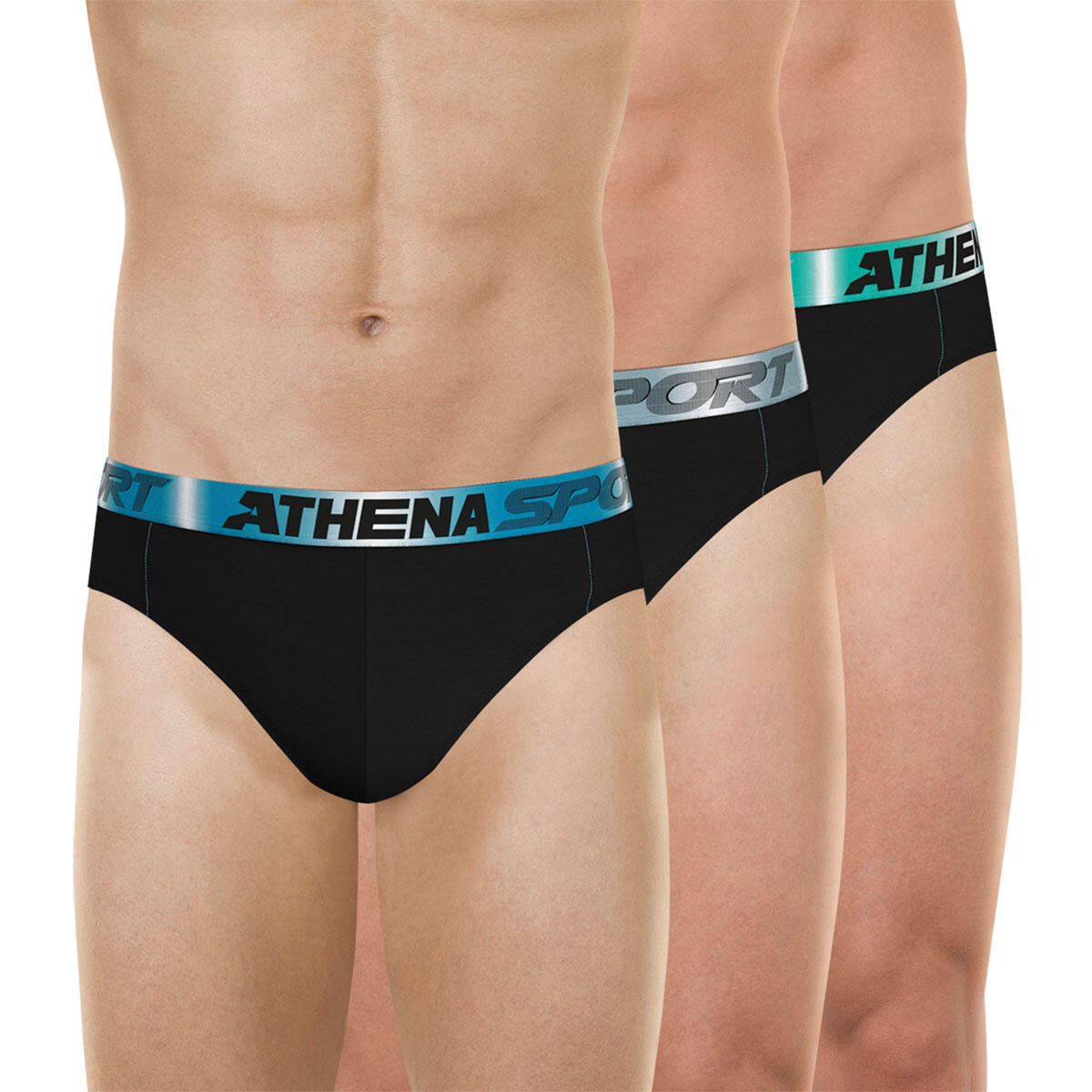 Athena - Lot De 3 Slips Homme Odor Control - Culotte Shorty - Noir - 40 M - Decathlon