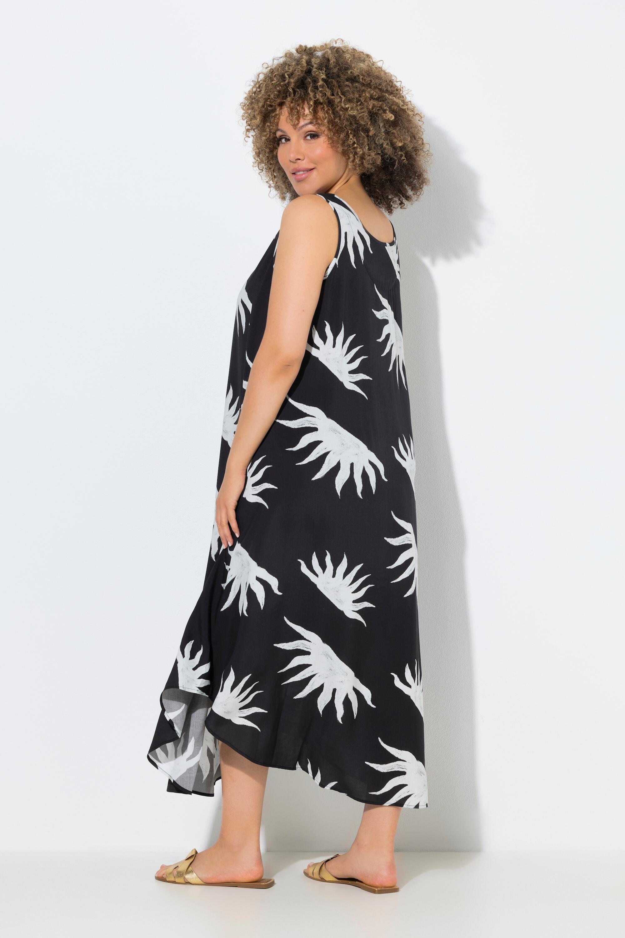 Femme Robe midi sans manches motif soleils décolleté rond et coupe évasée 2/7