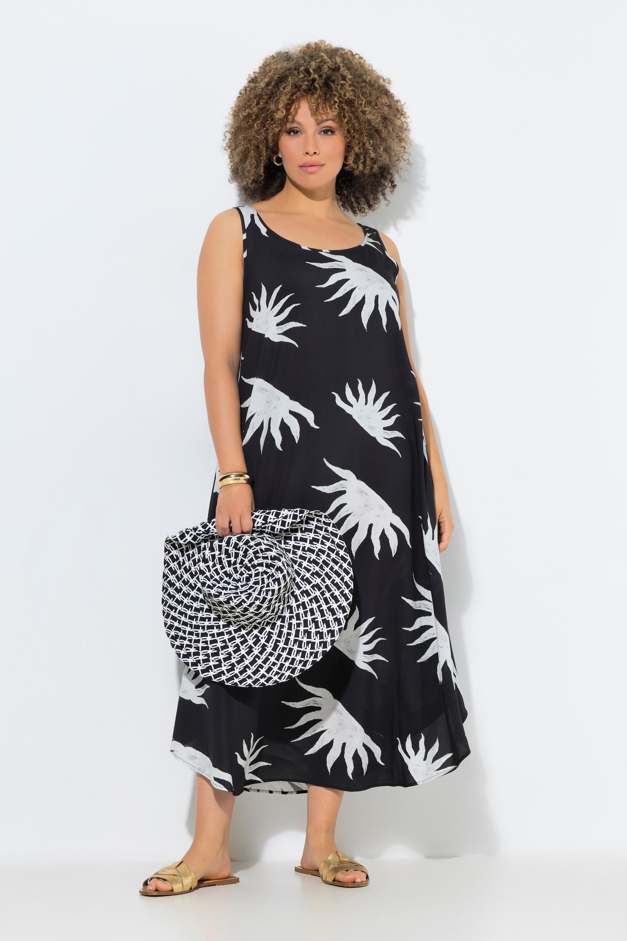 Femme Robe midi sans manches motif soleils décolleté rond et coupe évasée 5/7