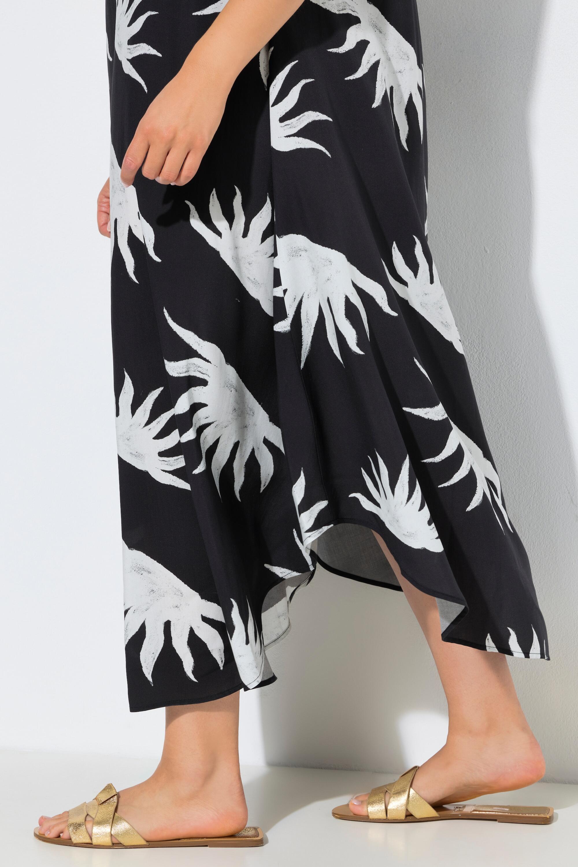 Femme Robe midi sans manches motif soleils décolleté rond et coupe évasée 4/7