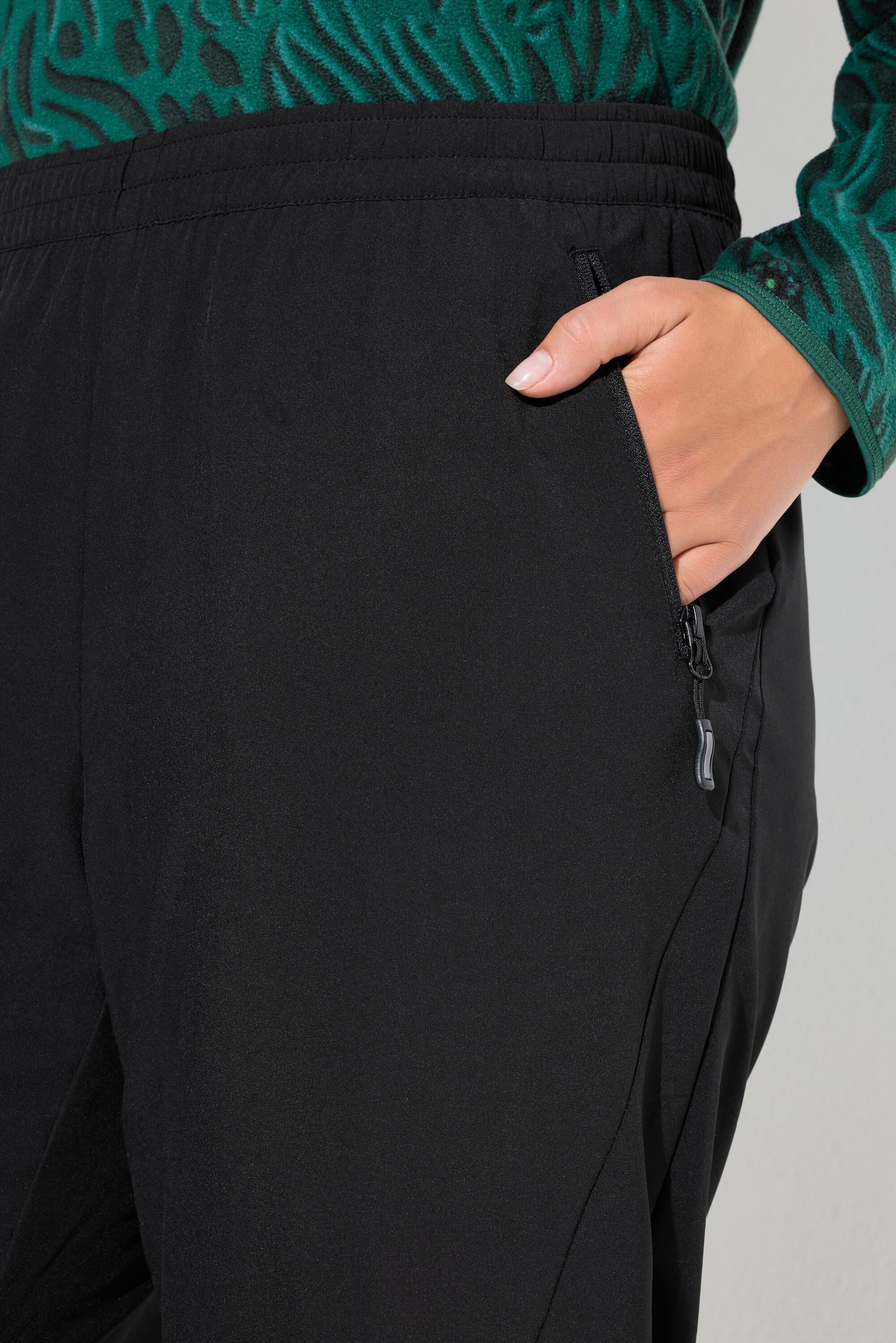 Damen Funktionshose gerades Bein Elastikbund Zipptaschen 3/7