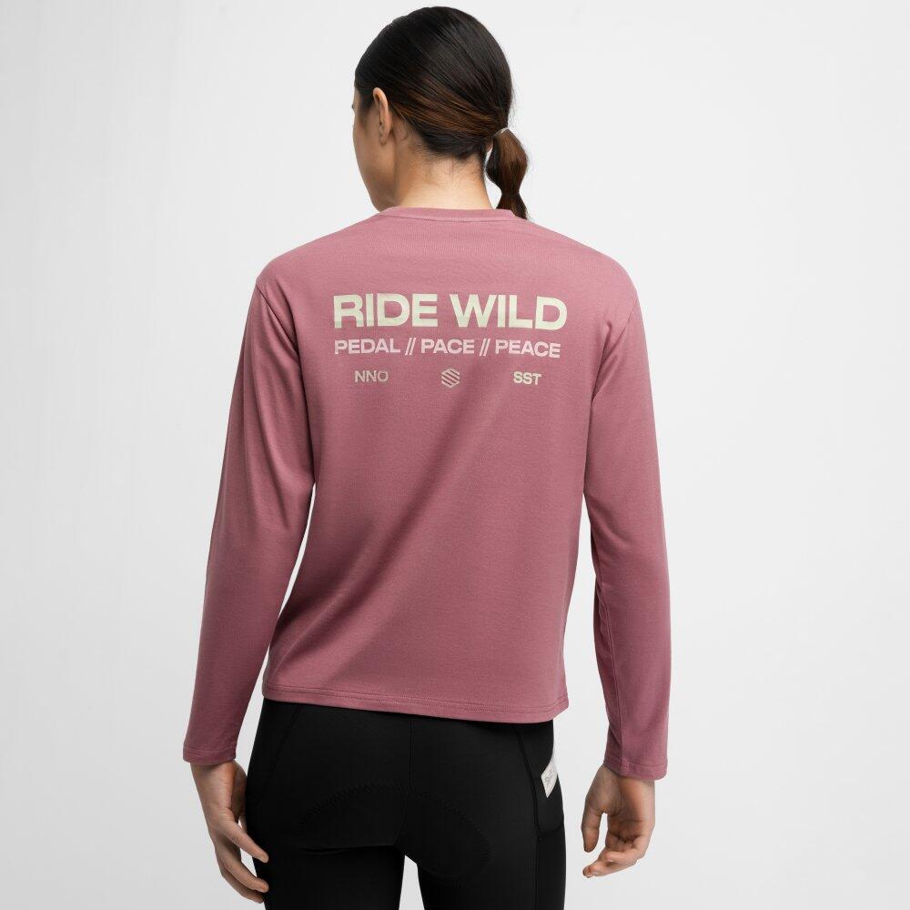 T-shirt cyclisme gravel coton manches longues femme Rutted-W Brown Marron 6/6