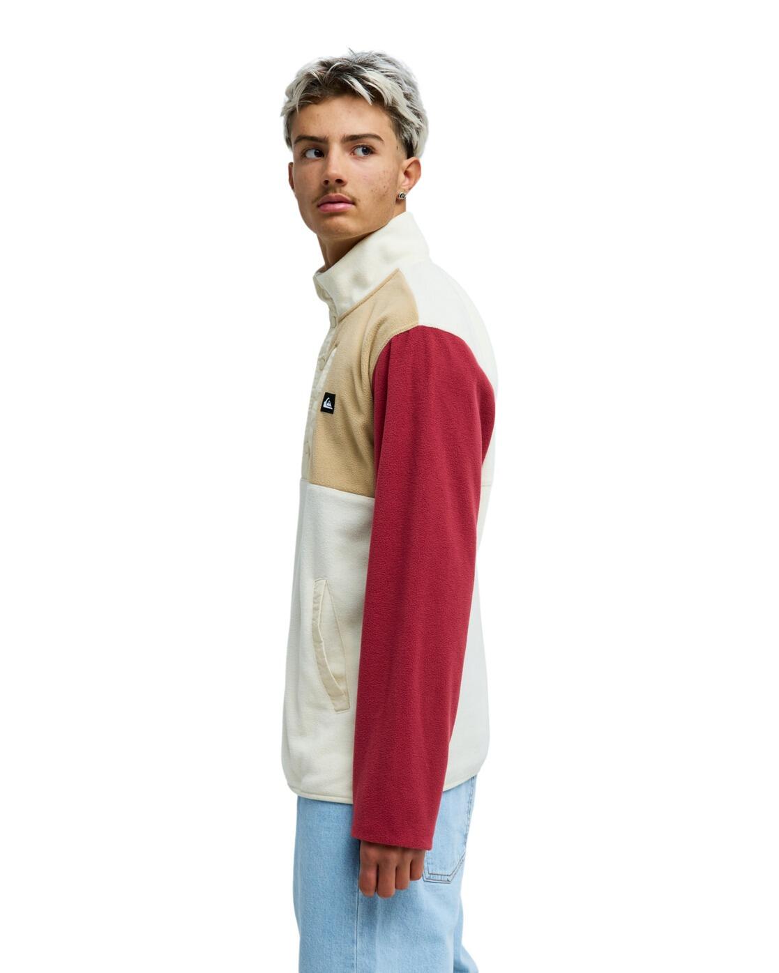 Polaire demi-zip NO DESTINATION BLOCK Blanc Homme 3/4