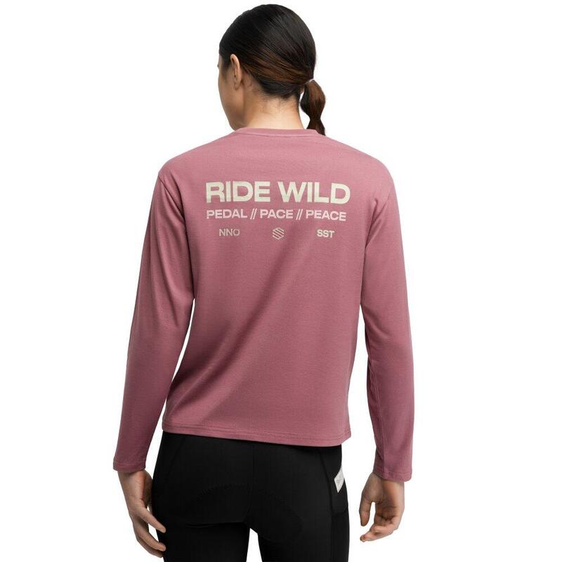 Tricou cu mânecă lungă din bumbac pentru femei, model gravel Rutted-W Brown M