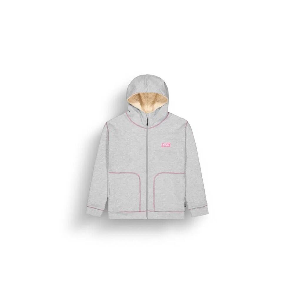PICTURE Sweat à capuche zippé femme BASEMENT PLUSH - GREY MELANGE 2/7