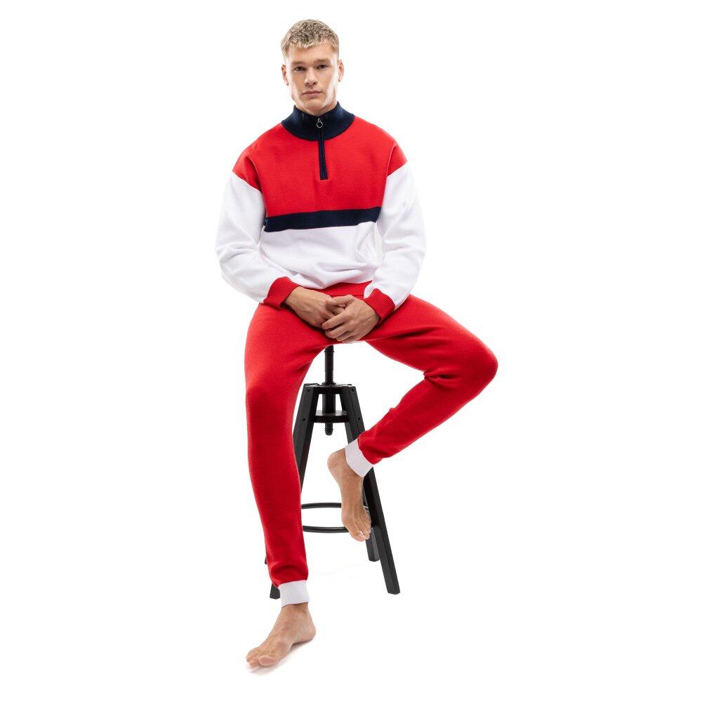 Pull demi-zip en maille homme Sapporo red Rouge 3/7