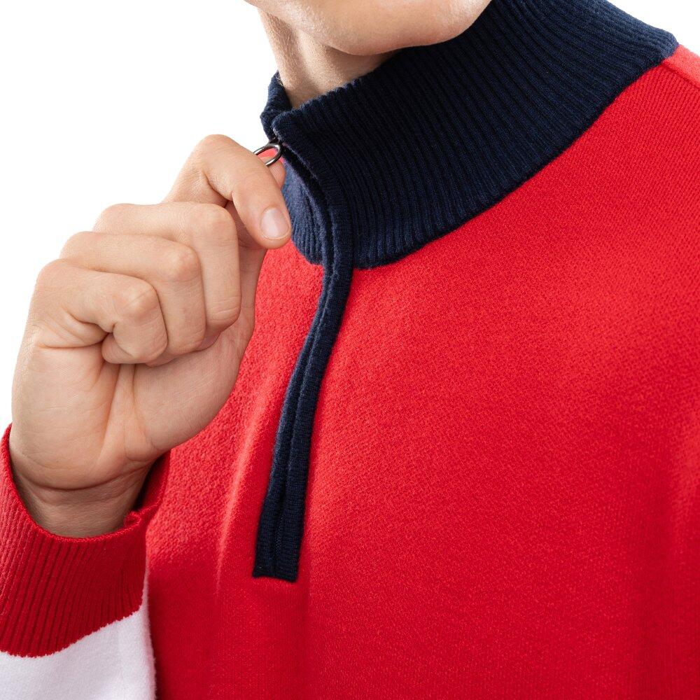 Pull demi-zip en maille homme Sapporo red Rouge 4/7
