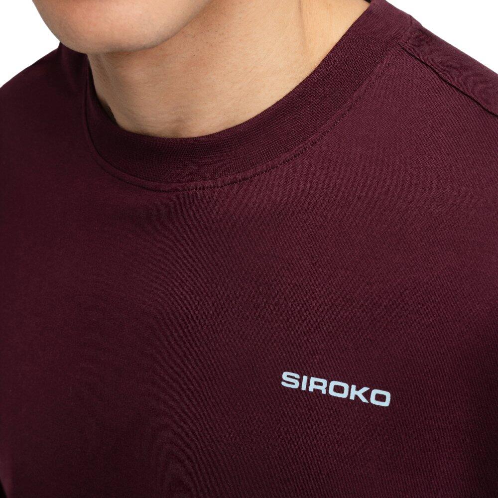 Camiseta de gravel manga larga algodón hombre ciclismo Rutted Burgundy Rojo 5/7
