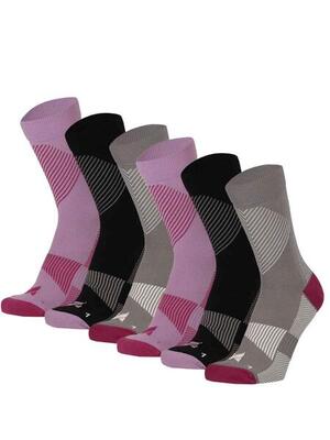 Hardloop sokken compressie quarter 6-pack multi paars