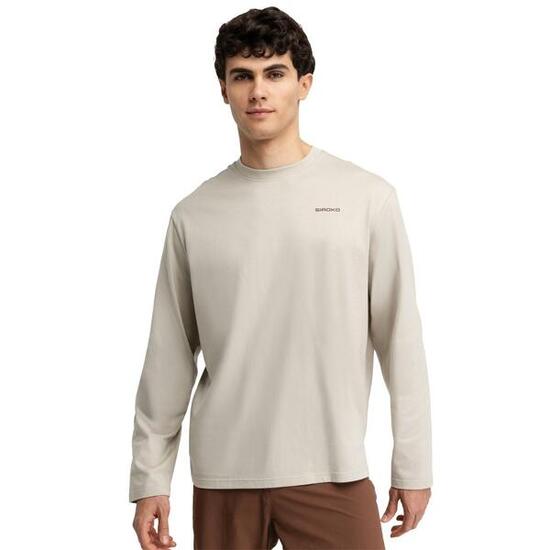 Women Cycling Men's long sleeve cotton gravel T-shirt Rutted Green Green