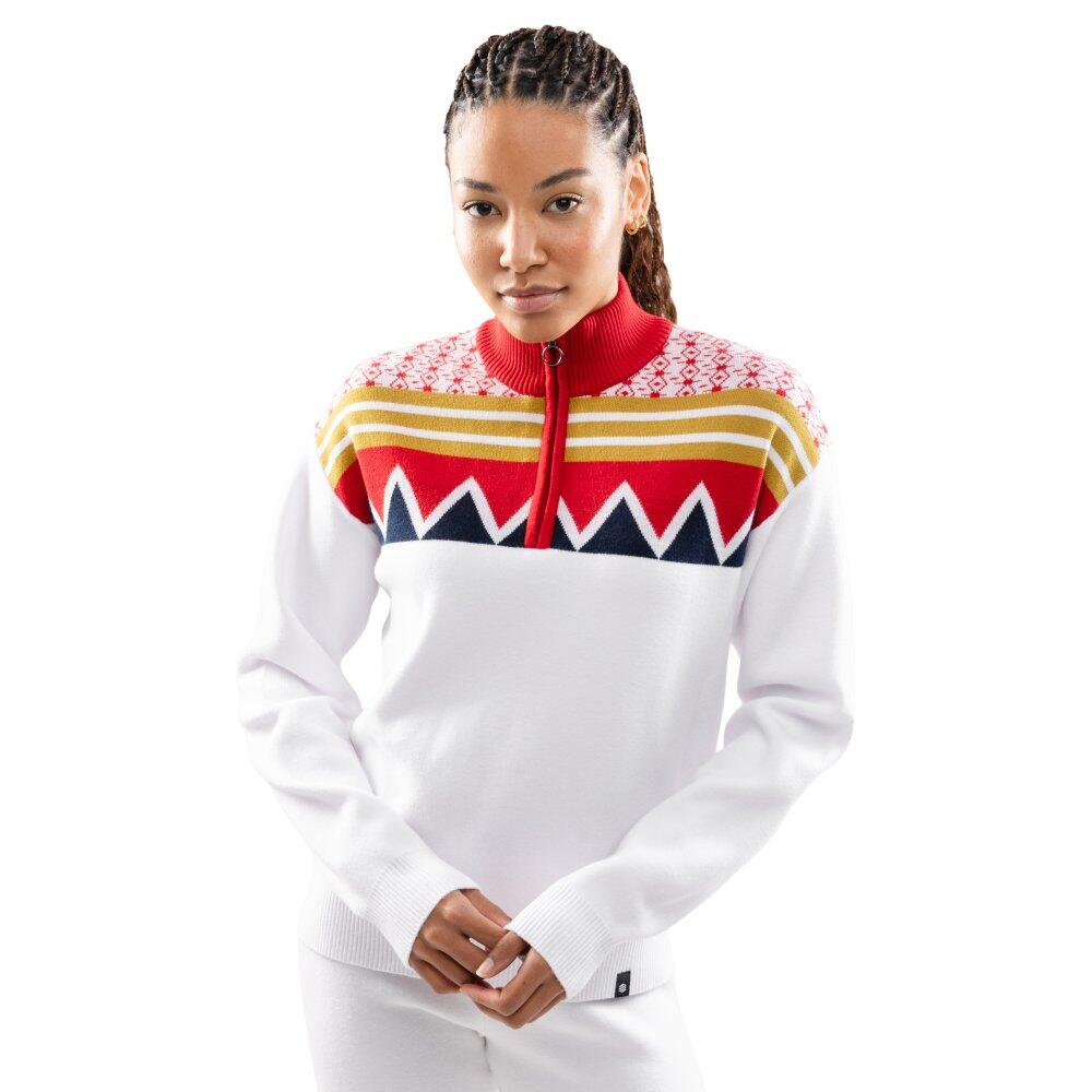 Women 's half-zip knit pullover Sapporo-W White White