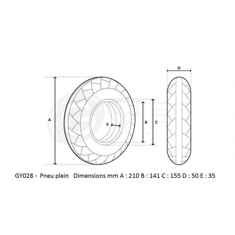Pneu plein 8.5" 2.00- City 2/5