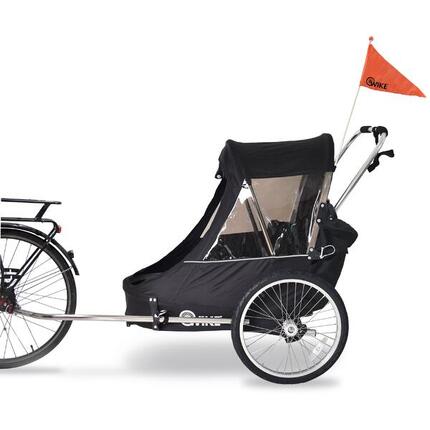 WIKE Premium Kinderfahrradanhänger – inklusive Kinderwagen und Jogging-Set