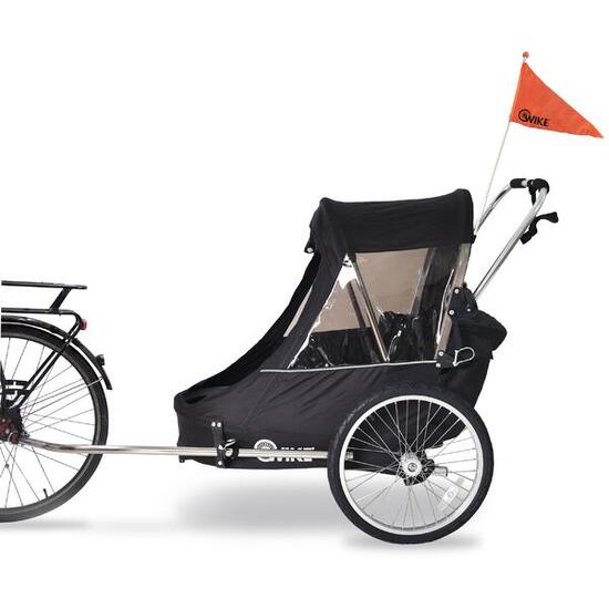 WIKE Premium Kinderfahrradanhänger – inklusive Kinderwagen und Jogging-Set