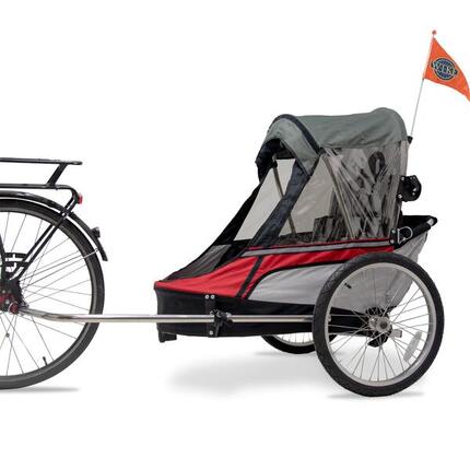 WIKE Premium Kinderfahrradanhänger – inklusive Kinderwagen und Jogging-Set
