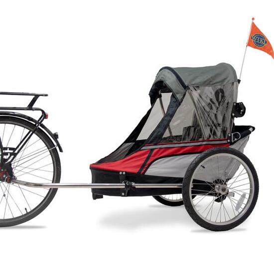 WIKE Premium Kinderfahrradanhänger – inklusive Kinderwagen und Jogging-Set