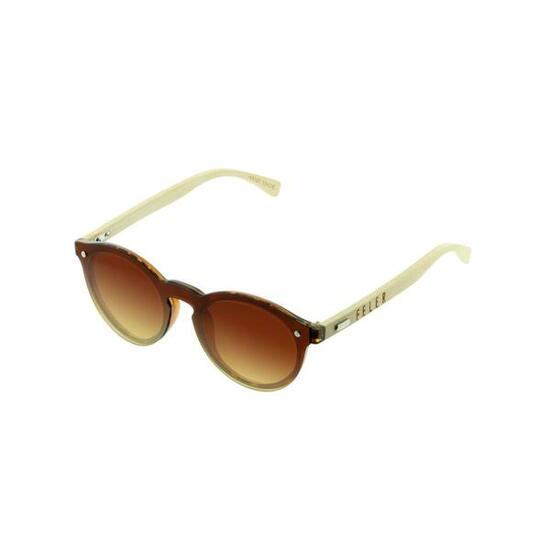 Lunettes de Soleil Unisex en Bois Feler B319-7 - Brown, Taille 45 mm
