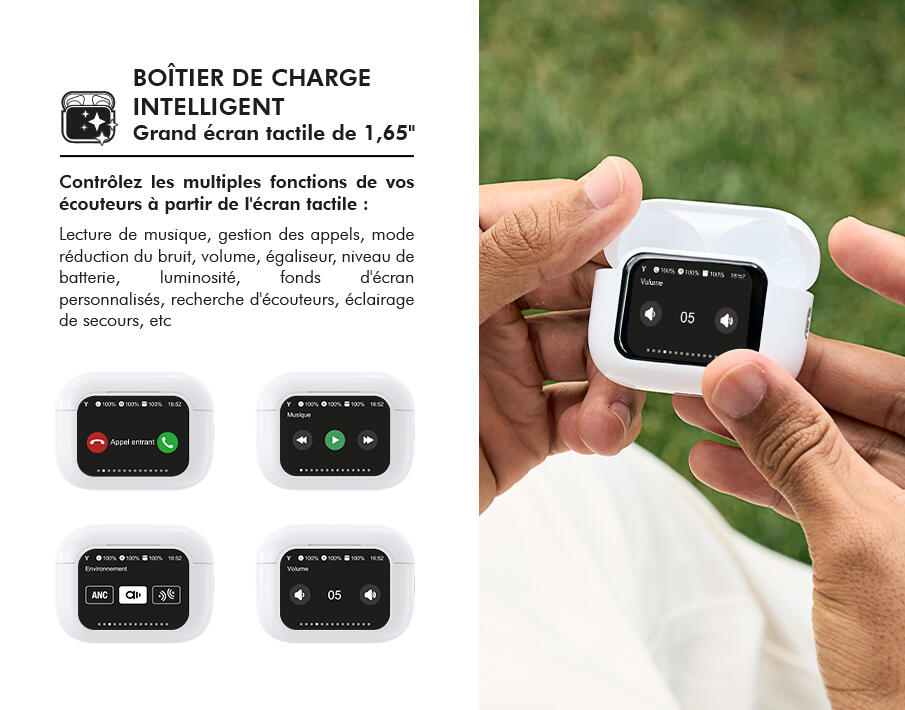 Ecouteurs Play Touch XL True Wireless ANC Ecran tactile 1.65" Intra- 4/4