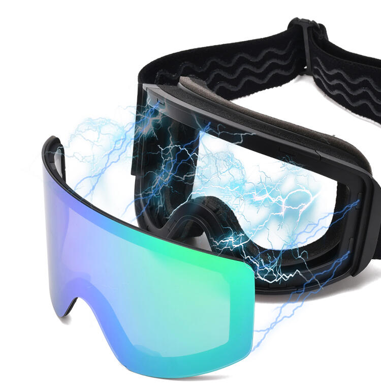 Findway Skibril,Skibrillen Dames Heren Volwassenen voor Brildragers OTG,UV Bescherming Anti Mist Ski Goggles Bolvormige Spiegel Zilver